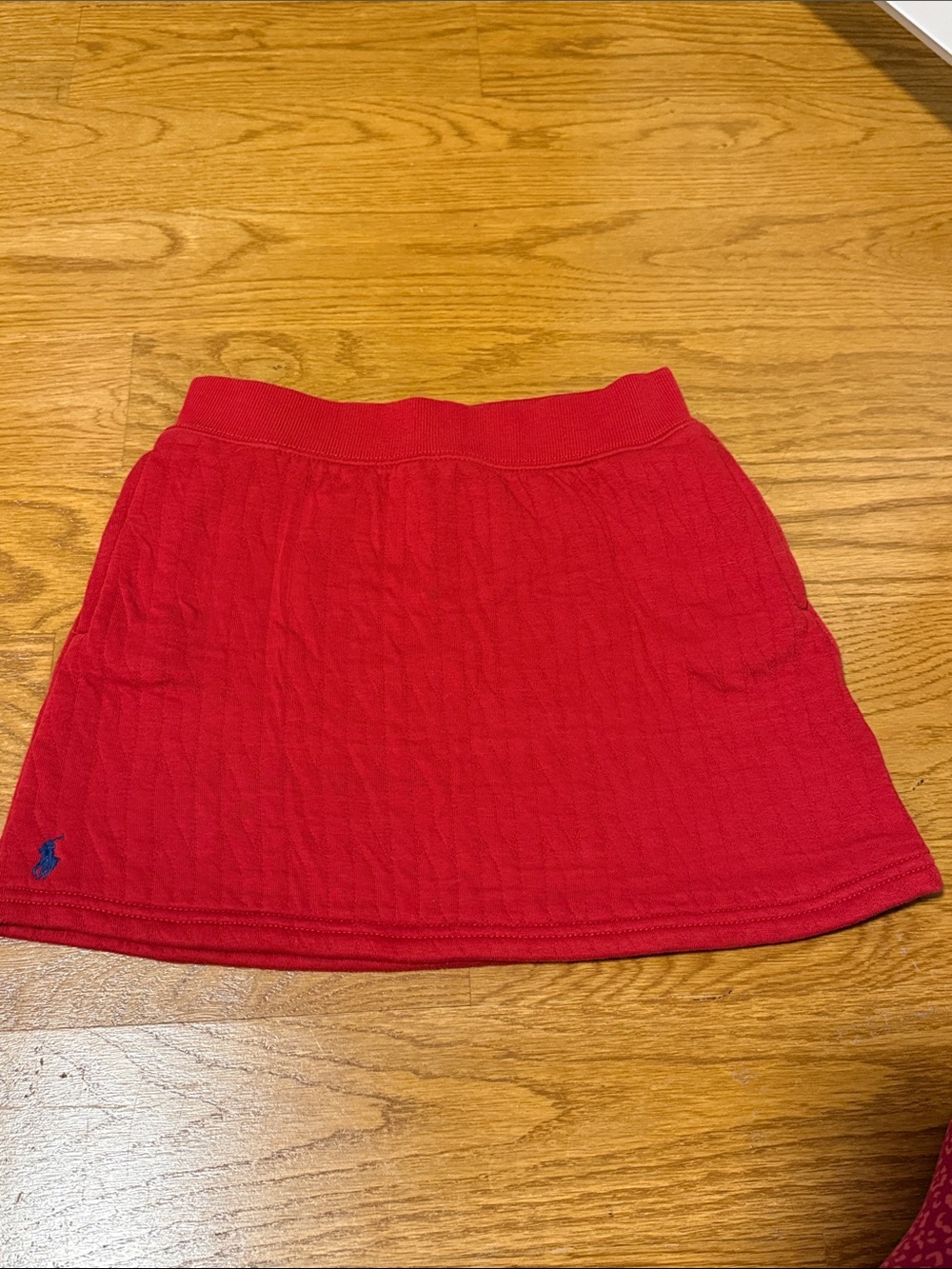Ralph Lauren Bright Red Knit Mini Skirt